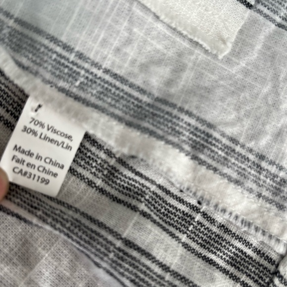 [M]DKR Gray Striped Linen Blend Women's Open Blazer - Picture 9 of 15